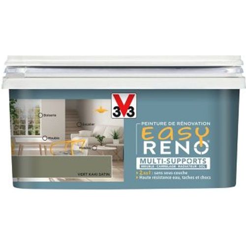 Peinture de r?novation multi-supports V33 Easy Reno vert kaki satin 2L