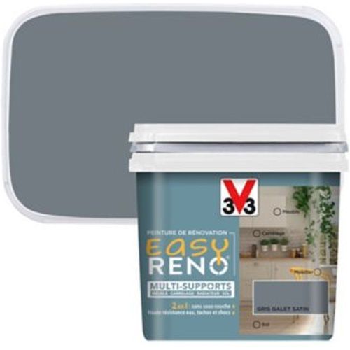 Peinture de r?novation multi-supports V33 Easy Reno gris galet satin 0 75L