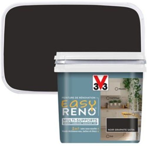 Peinture de r?novation multi-supports V33 Easy Reno noir graphite satin 0 75L