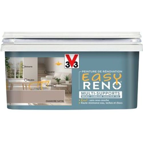 Peinture de r?novation multi-supports V33 Easy Reno chanvre satin 2L