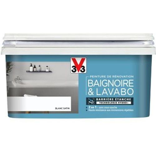 Peinture de r?novation baignoire V33 blanc satin 1L