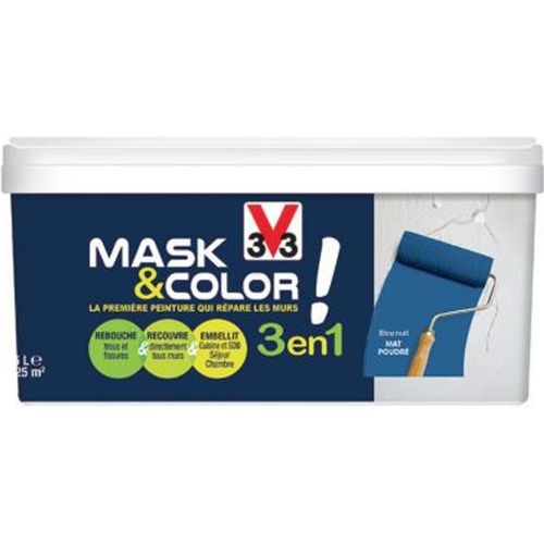 Peinture de r?novation multi-supports V33 Mask & color bleu nuit mat 2 5L