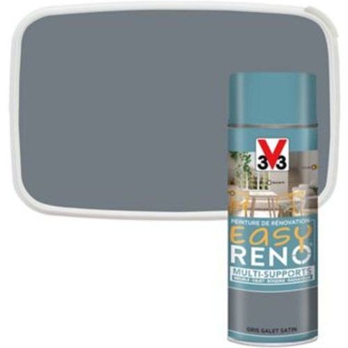 Peinture de r?novation a?rosol multi-supports V33 Easy Reno gris galet satin 400 ml
