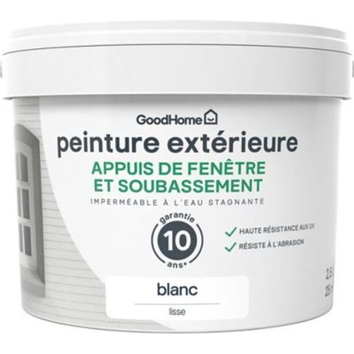 Peinture appuis de fen?tre GoodHome blanc 2 5L