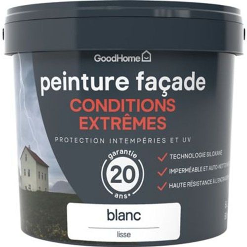 Peinture fa?ade autonettoyante Premium GoodHome blanc 5L