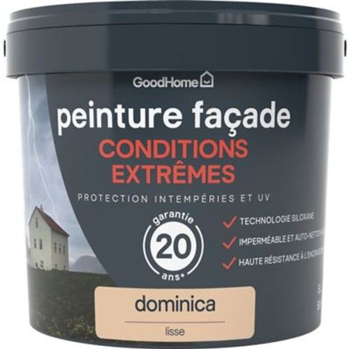 Peinture fa?ade autonettoyante Premium GoodHome beige Dominica 5L