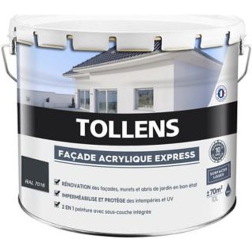 Peinture fa?ade Tollens express ton gris 10L