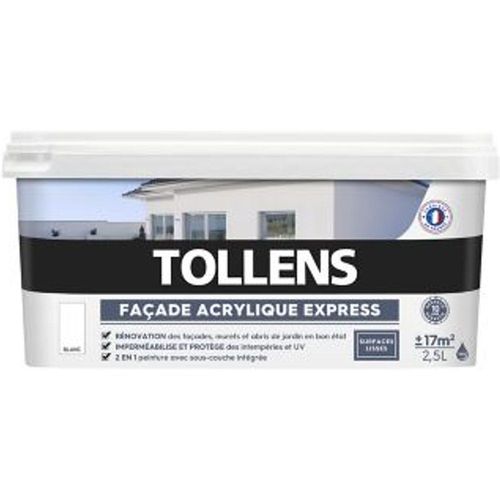 Peinture fa?ade Tollens express blanc 2 5L