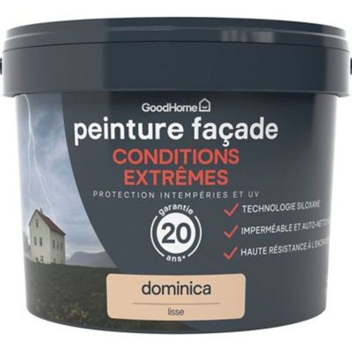 Peinture fa?ade autonettoyante Premium GoodHome beige Dominica 10L