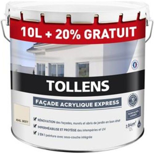 Peinture fa?ade Tollens express ton pierre 10L+ 20% gratuit