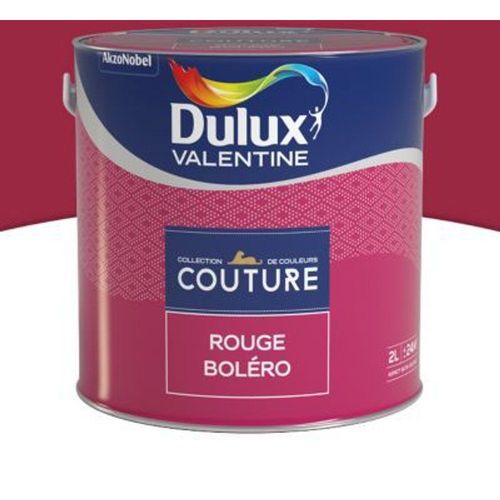 Peinture murs et boiseries Dulux Valentine Couture rouge bol?ro satin? 2L