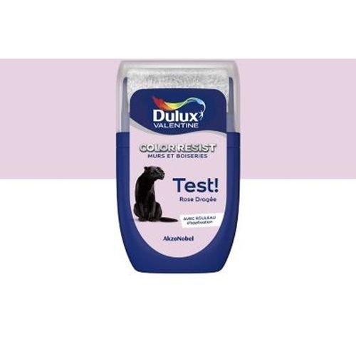 Testeur peinture murs et boiseries Dulux Valentine Color Resist rose drag?e mat 30ml