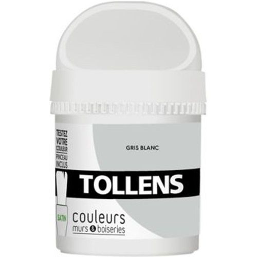 Testeur peinture murs et boiseries Tollens gris blanc satin 50ml