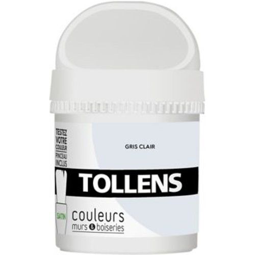 Testeur peinture murs et boiseries Tollens gris clair satin 50ml