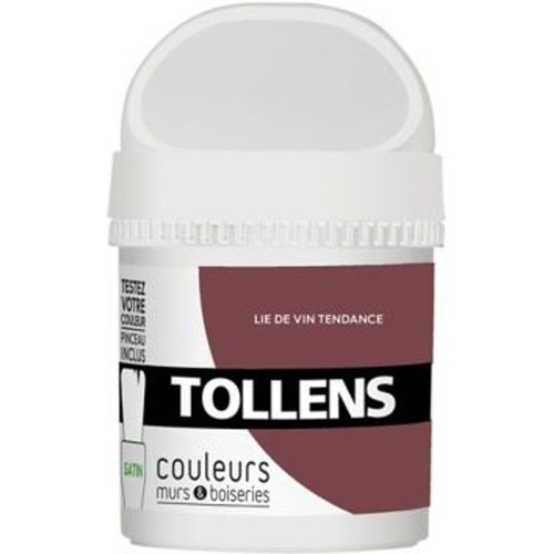 Testeur peinture murs et boiseries Tollens lie de vin tendre satin 50ml