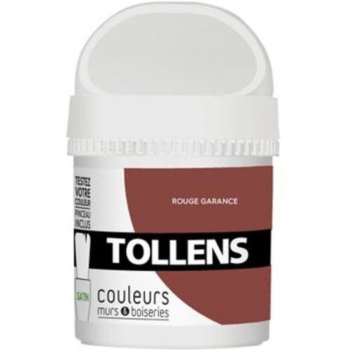 Testeur peinture murs et boiseries Tollens rouge garance satin 50ml