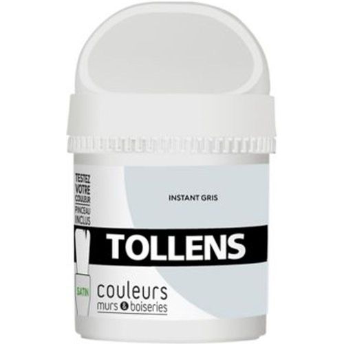 Testeur peinture murs et boiseries Tollens instant gris satin 50ml