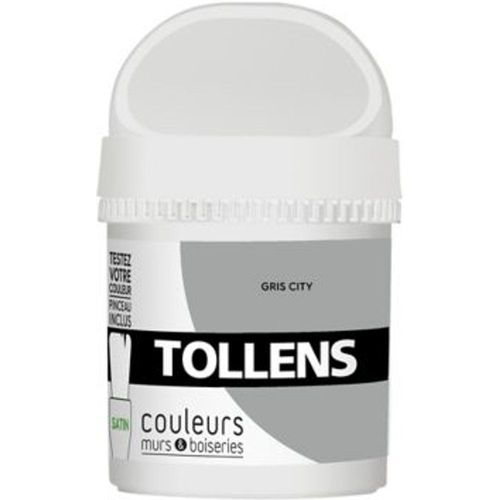 Testeur peinture murs et boiseries Tollens gris city satin 50ml