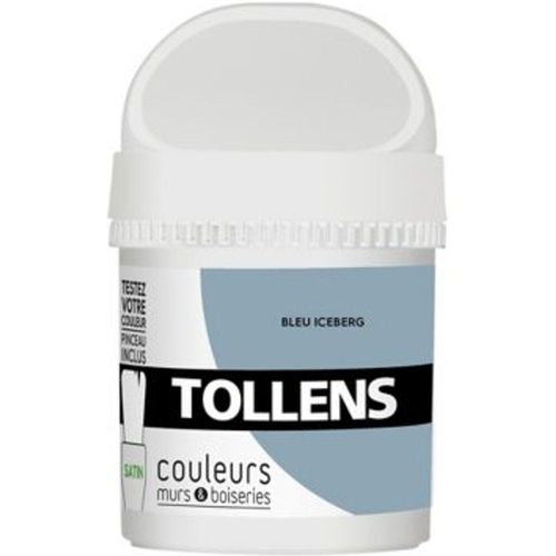 Testeur peinture murs et boiseries Tollens bleu iceberg satin 50ml