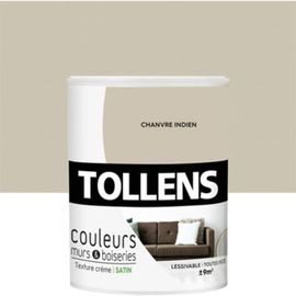 Peinture murs et boiseries Tollens chanvre indien satin 0 75L