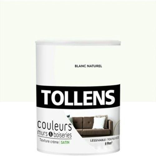 Peinture murs et boiseries Tollens blanc naturel satin 0 75L