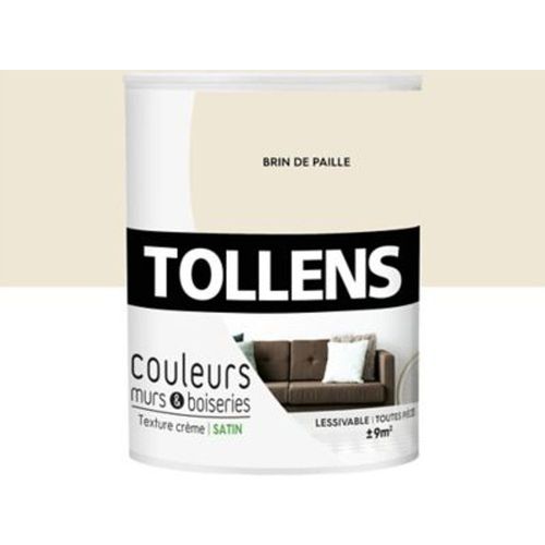 Peinture murs et boiseries Tollens brin de paille satin 0 75L
