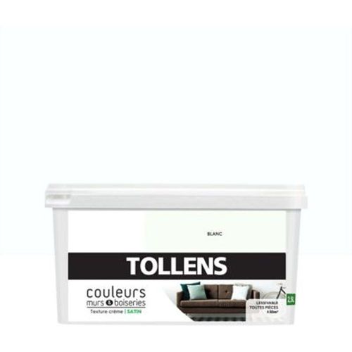 Peinture murs et boiseries Tollens blanc satin 2 5L