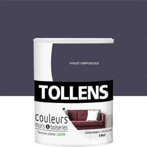 Peinture murs et boiseries Tollens violet cr?puscule satin 0 75L