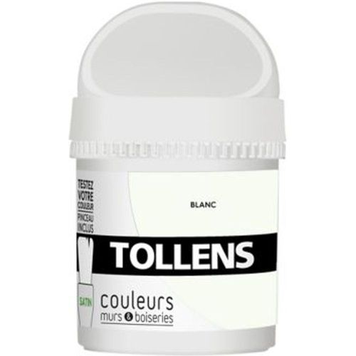 Testeur peinture murs et boiseries Tollens blanc satin 50ml