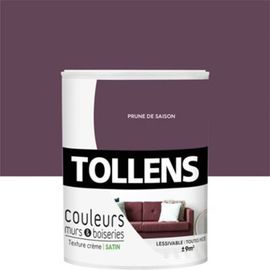 Peinture murs et boiseries Tollens prune de saison satin 0 75L