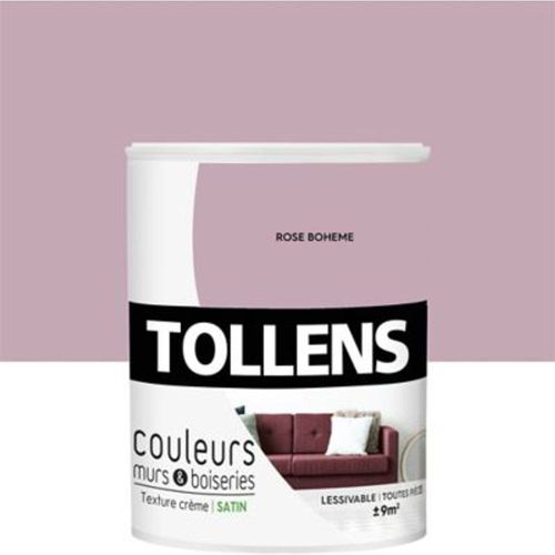 Peinture murs et boiseries Tollens rose boh?me satin 0 75L