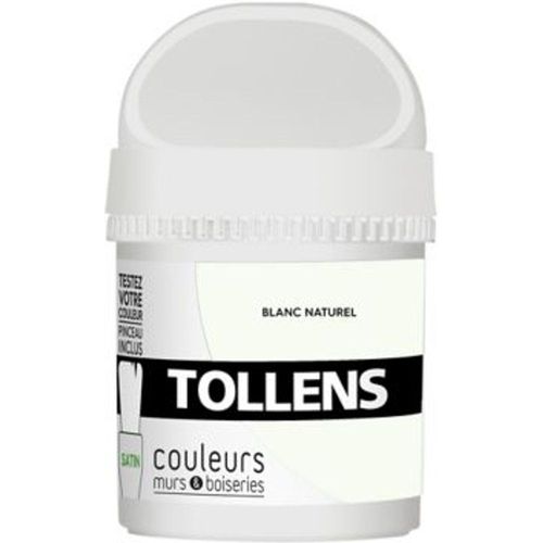 Testeur peinture murs et boiseries Tollens blanc naturel satin 50ml