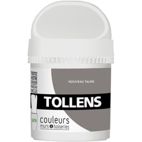 Testeur peinture murs et boiseries Tollens nouveau taupe satin 50ml