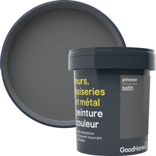 Peinture r?sistante murs  boiseries et m?tal GoodHome gris Princeton satin 0 75L