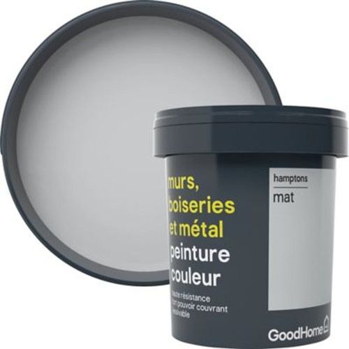 Peinture r?sistante murs  boiseries et m?tal GoodHome gris Hamptons mat 0 75L
