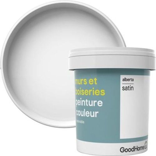 Peinture murs et boiseries GoodHome blanc Alberta satin 0 75L