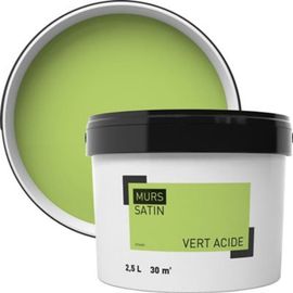 Peinture murale vert acide satin 2 5L