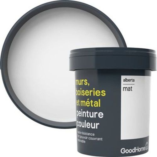 Peinture r?sistante murs  boiseries et m?tal GoodHome blanc Alberta mat 0 75L