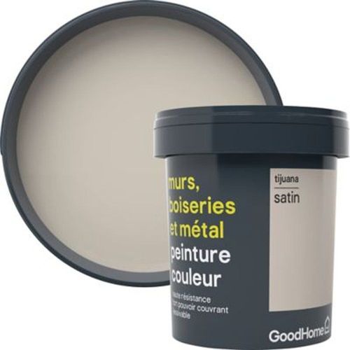 Peinture r?sistante murs  boiseries et m?tal GoodHome beige Tijuana satin 0 75L