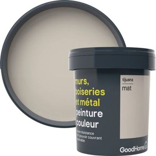 Peinture r?sistante murs  boiseries et m?tal GoodHome beige Tijuana mat 0 75L