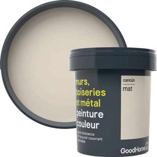 Peinture r?sistante murs  boiseries et m?tal GoodHome beige Cancun mat 0 75L