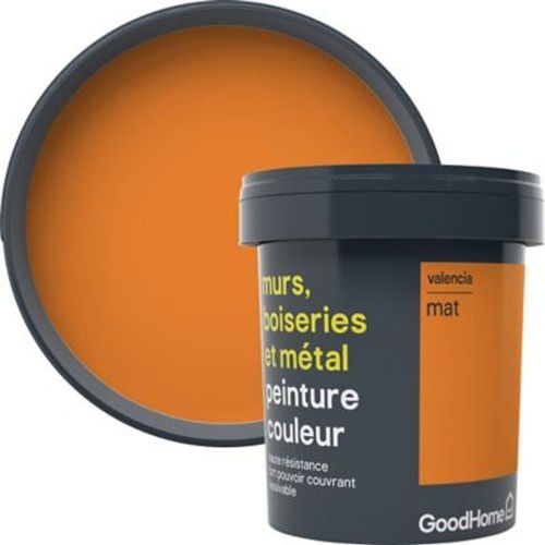 Peinture r?sistante murs  boiseries et m?tal GoodHome orange Valencia mat 0 75L