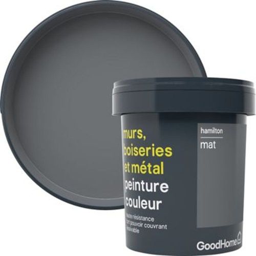 Peinture r?sistante murs  boiseries et m?tal GoodHome gris Hamilton mat 0 75L