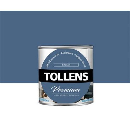 Peinture Tollens premium murs  boiseries et radiateurs blue jean mat 0 75L