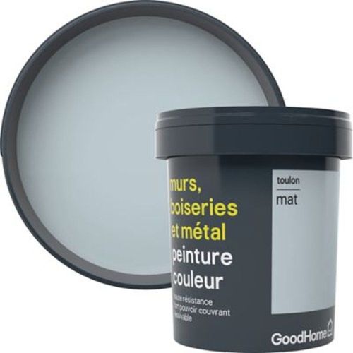 Peinture r?sistante murs  boiseries et m?tal GoodHome bleu Toulon mat 0 75L