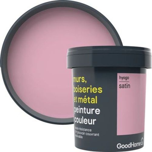 Peinture r?sistante murs  boiseries et m?tal GoodHome rose Hyogo satin 0 75L