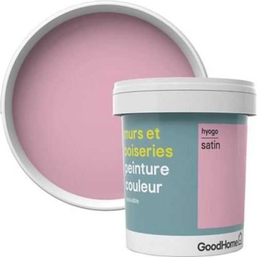 Peinture murs et boiseries GoodHome rose Hyogo satin 0 75L