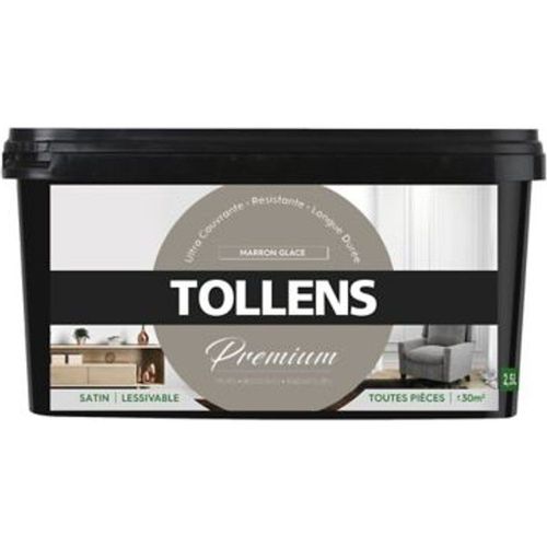 Peinture Tollens premium murs  boiseries et radiateurs marron glac? satin 2 5L