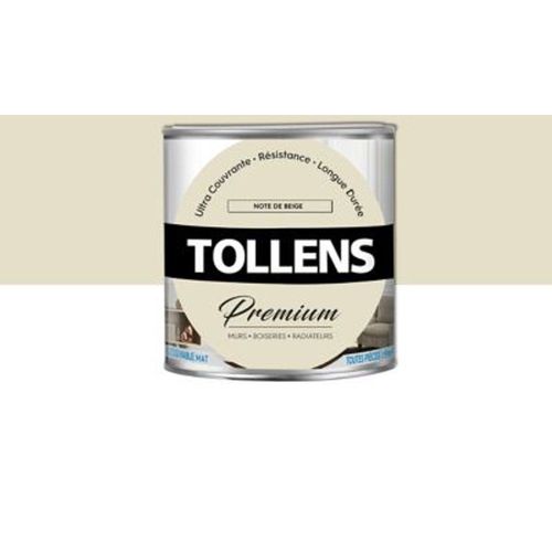 Peinture Tollens premium murs  boiseries et radiateurs note de beige mat 0 75L