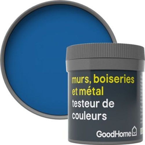 Testeur peinture r?sistante murs  boiseries et m?tal GoodHome bleu Valbonne mat 50ml
